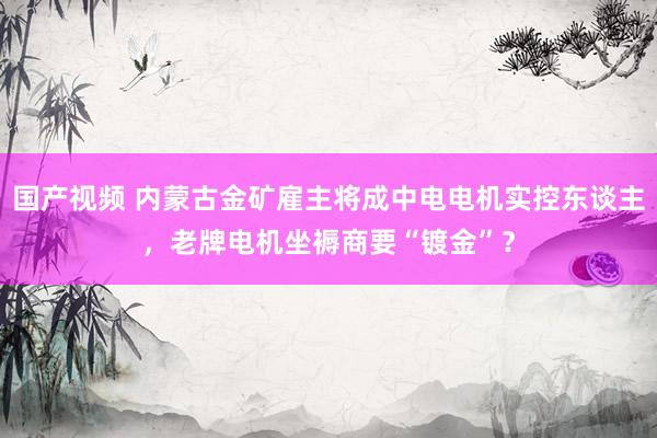 国产视频 内蒙古金矿雇主将成中电电机实控东谈主，老牌电机坐褥商要“镀金”？