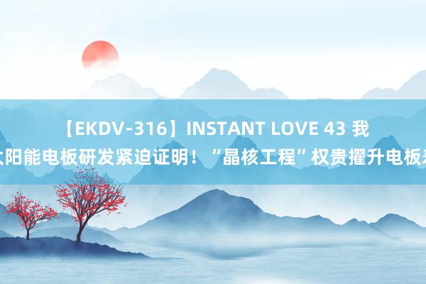 【EKDV-316】INSTANT LOVE 43 我国太阳能电板研发紧迫证明！“晶核工程”权贵擢升电板寿命