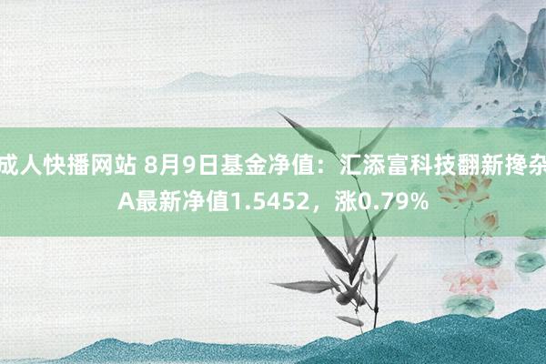 成人快播网站 8月9日基金净值：汇添富科技翻新搀杂A最新净值1.5452，涨0.79%