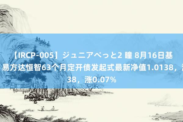 【IRCP-005】ジュニアぺっと2 瞳 8月16日基金净值：易方达恒智63个月定开债发起式最新净值1.0138，涨0.07%