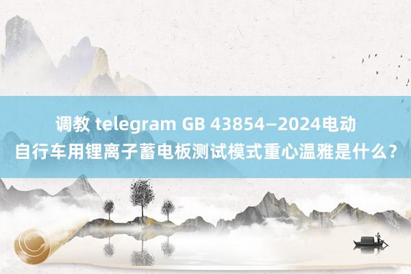 调教 telegram GB 43854—2024电动自行车用锂离子蓄电板测试模式重心温雅是什么？