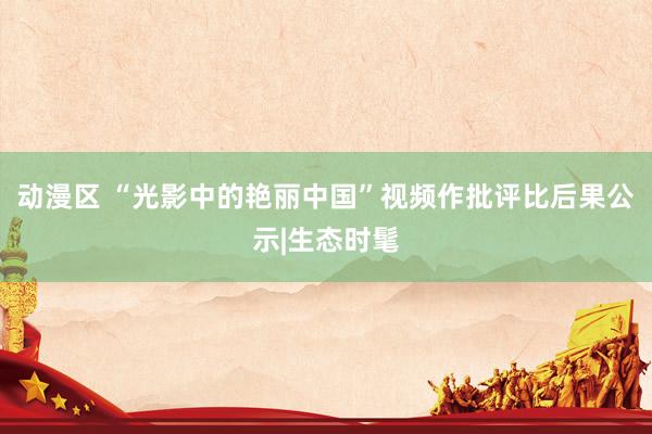动漫区 “光影中的艳丽中国”视频作批评比后果公示|生态时髦